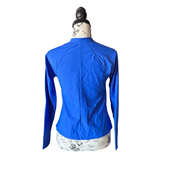 Shade & Shore Womens Royal Blue Long Sleeve Full Zip Rash Guard Swim Top Size M - Picture 3 of 4